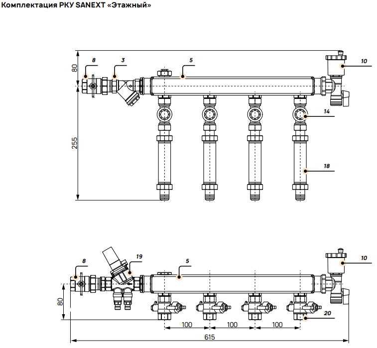 Комплектация РКУ SANEXT «Этажный»